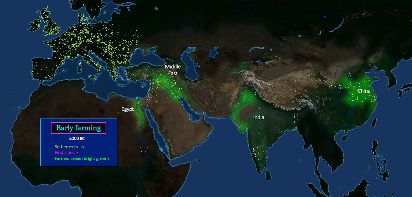 Settling down, 5000 BC map